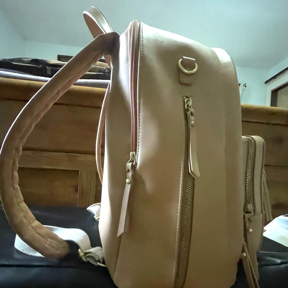 Quilted Tan Backpack - Picture 4 of 7